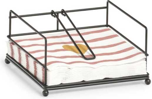 Держатель для салфеток 17,3x17,3x9 см черный металл Zeller