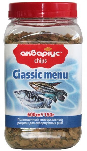 Корм для рыб Классик меню чипсы 150 г