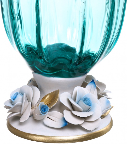 Ваза голубая TULIPANO TURCHESE, 21X44X21 White cristal