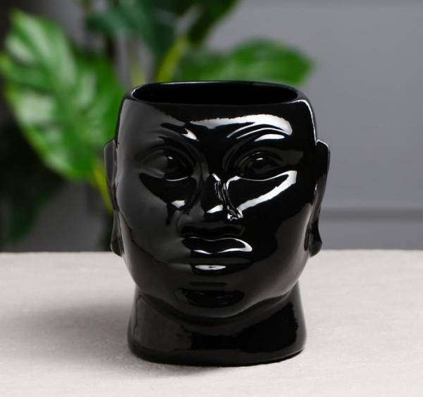 Ваза керамічна Nana ceramics Африканка 15,5 см чорний глянець 