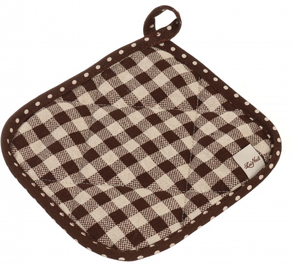 Прихватка Lucy клітинка 20x20 см коричневий La Nuit 