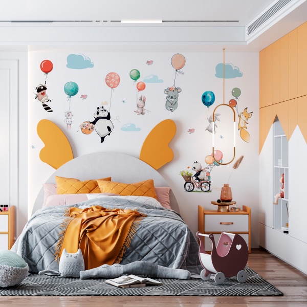 Стікери-патерни Lipastick Тварини з кульками 120х80 см 1508215