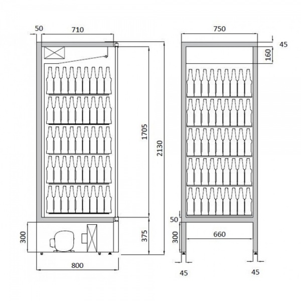 Шкаф холодильный Modern-Expo Cool E Motion S8 Yorim 750х800х2130, 673 л 