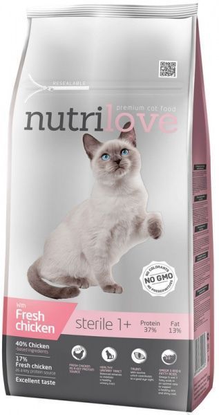 Корм NutriLove Sterile з куркою 7 кг