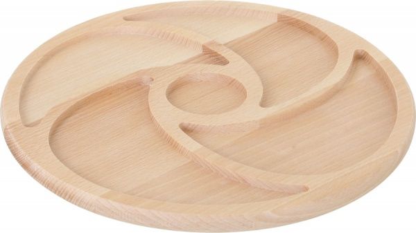 Таця Менажниця кругла 35 см DM-6, дерево WoodSteel 