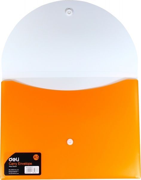 Папка пластикова 38978 мiкс А5 неон з бiлим клапаном Rio (0,18мм) помаранчевий Deli