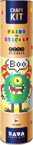 Набір наліпок Умняшка Картина по номерам з наліпками в тубусі 