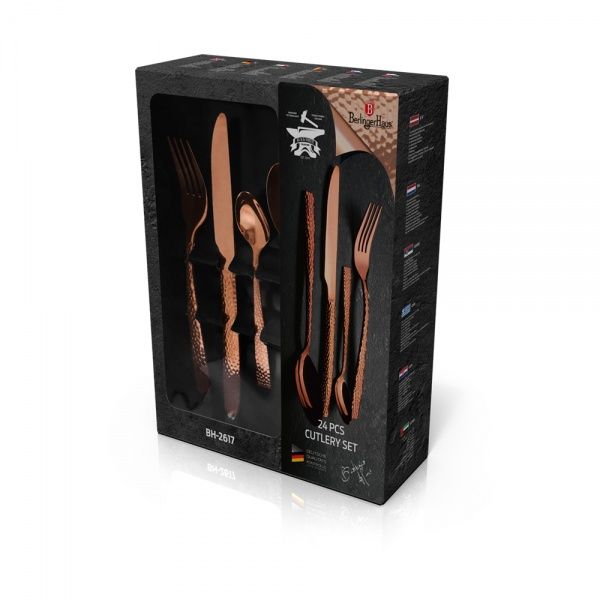 Набор столовых приборов Metallic Line ROSE GOLD Edition 24 предмета BH 2617 Berlinger