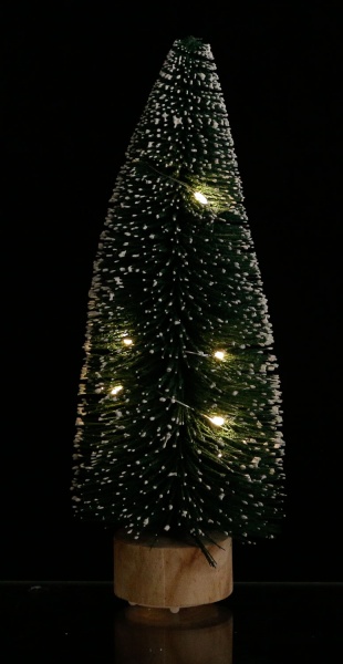 Елка декоративная с LED лампочками зеленая 9x25 см