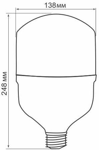 Лампа светодиодная LightMaster 50 Вт T140 матовая E40/E27 220 В 6400 К LB-575 50W (2 шт/пак) 