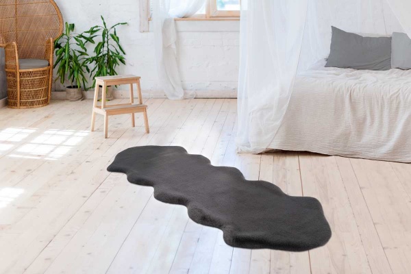 Килим Kayoom Rabbit Double Sheepskin anthracite 60 см x 180 см 
