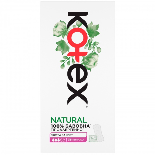 Прокладки ежедневные Kotex Natural нормал+ 36 шт.