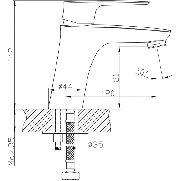 Смеситель для умывальника Imprese Labe 05175