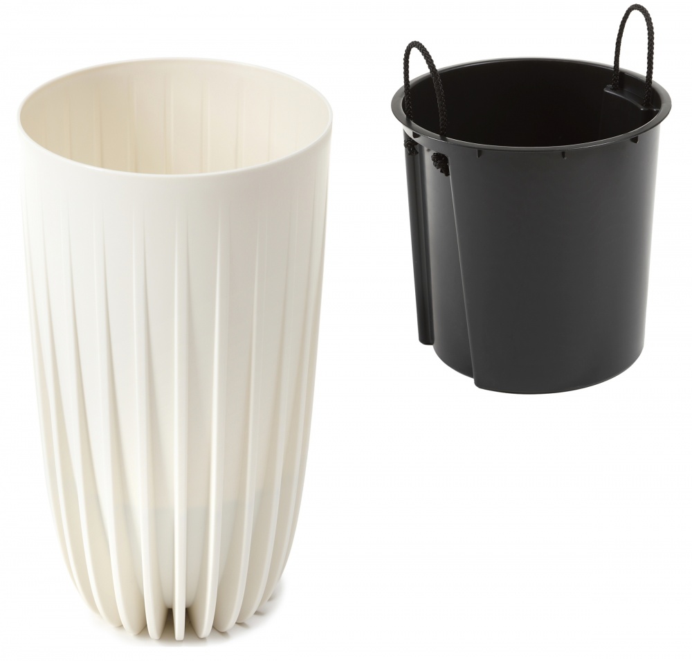 Вазон пластик MIRA TALL круглий кремовий 12,5 л Ламела (9749850)