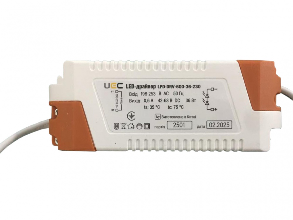 Драйвер 42 В 36 Вт IP20 LPD-DRV-600-36-230 DELTA