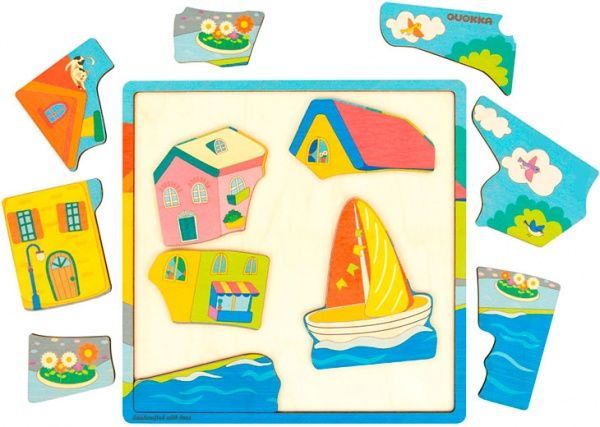 Пазл дерев’яний Quokka Будиночки 6333897