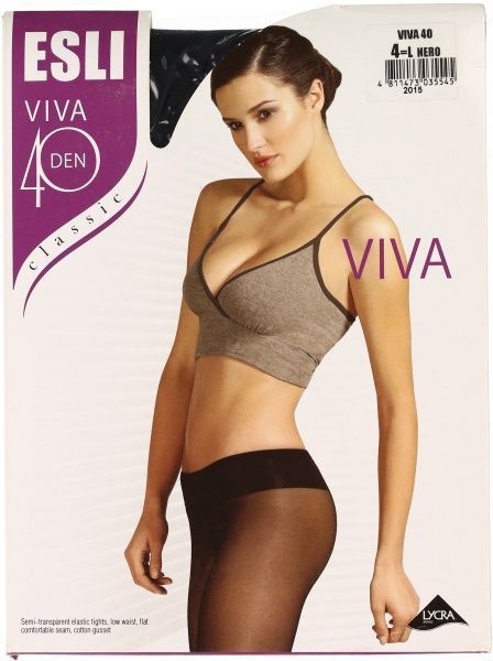 Колготки женские ESLI VIVA 40 nero р. 4 черный 