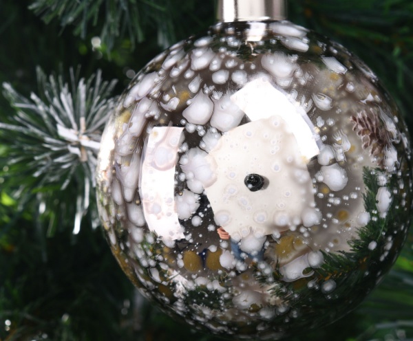 Куля новорічна 80 мм сірий ABT620310