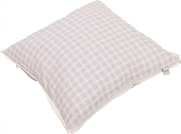 Подушка декоративна Шале Клітинка 45x45 см рожевий в клітинку La Nuit 