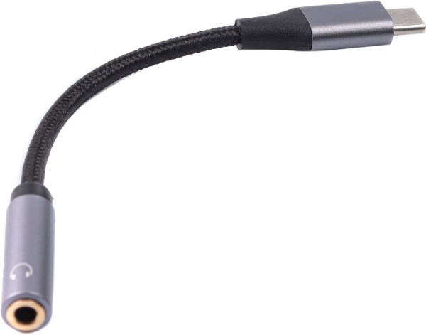 Адаптер Maxxter A-CM34, Type-C - стерео-аудіо 3.5 mm 0,07 м чорний (A-CM34) 