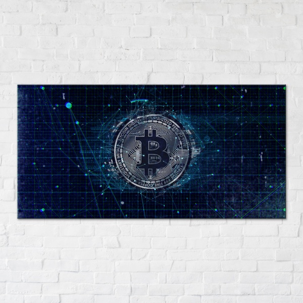 Постер Bitcoin 70x140 см Brushme 