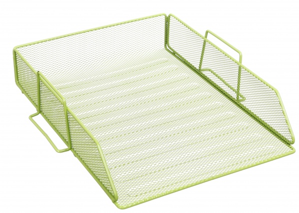 Лоток для бумаг горизонтальный металл 26,5х33,5х7,8 см салатовый Nota Bene