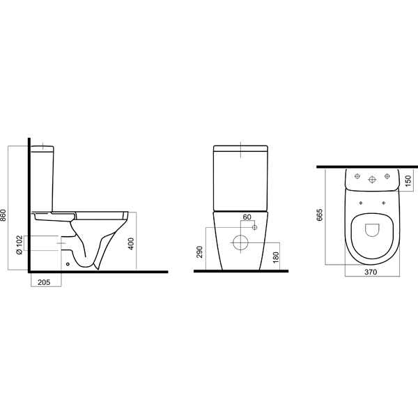 Унитаз-компакт AM.PM Inspire C508607WH
