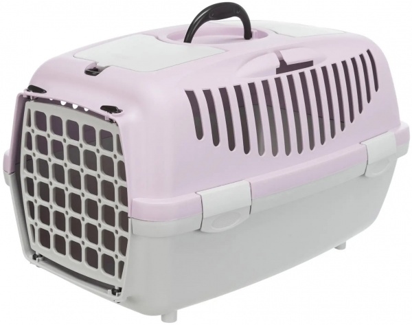 Переноска Trixie для собак Capri 2 XS–S 37 x 34 x 55 см светло-серая с лиловым 39823 