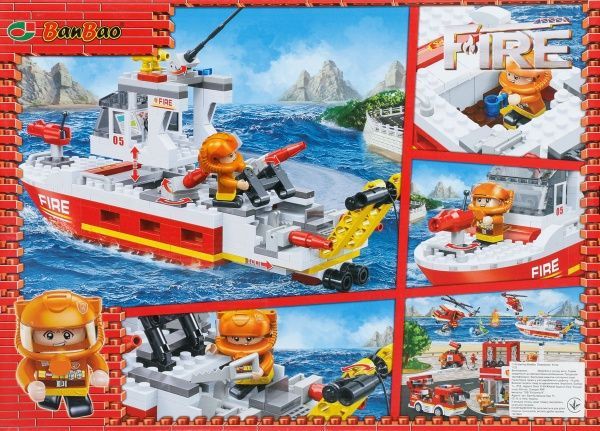 Конструктор BanBao пожарные Катер