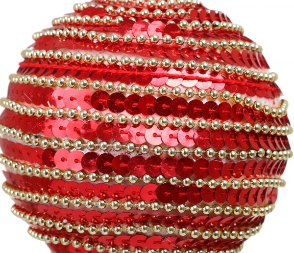 Куля новорічна SDA192110R d 100 мм червоний