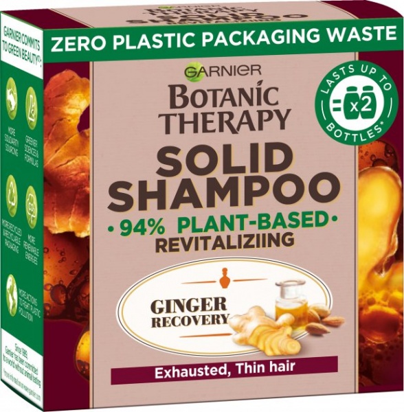 Шампунь твердый Botanic Therapy Имбирное восстановление для истощенных, тонких волос 60 г