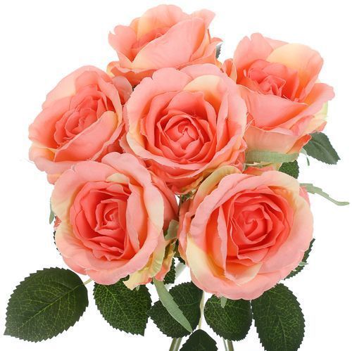 Растение искусственное Букет роз 30 см светло-оранжевый 6