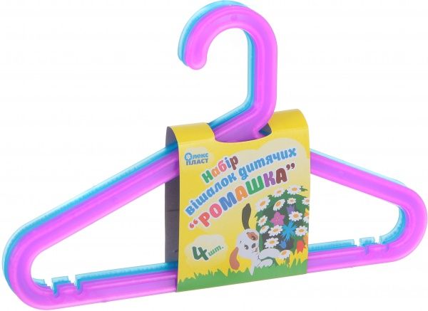 Набор плечиков ОлескПЛАСТ детские Ромашка в ассортименте 32,5 см 4 шт. 