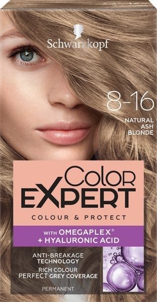 Фарба для волосся Schwarzkopf Color Expert з гіалуроновою кислотою 8-16 Світло Русявий Попелястий 142,5 мл