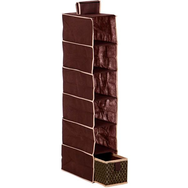 Органайзер текстильний складаний Vivendi 51404774 Brown вертикальний 6 рівневий 840x150x300 мм