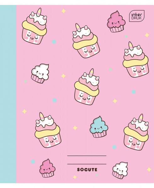 Тетрадь школьная 12 листов в клетку GIRL в ассортименте InterDRUK