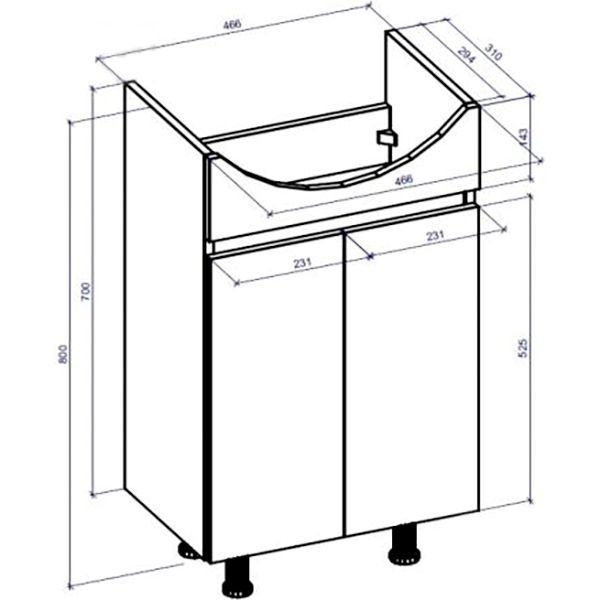 Тумба підлогова Грейд Агата бежева під умивальник Cersania 50