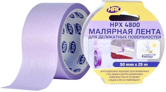 Лента малярная HPX 4800 для деликатных поверхностей 25 м SR5025