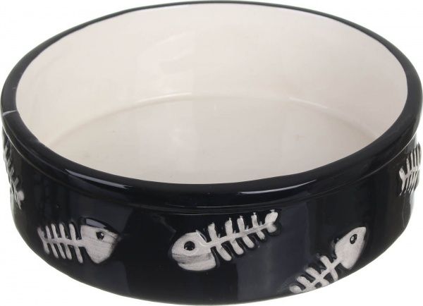 Миска для кошек черная 14x4,2 см