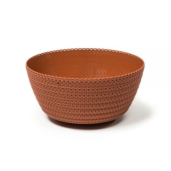 Горшок пластиковый Ламела Джерси 240 круглый 0,8 л терракотовый 