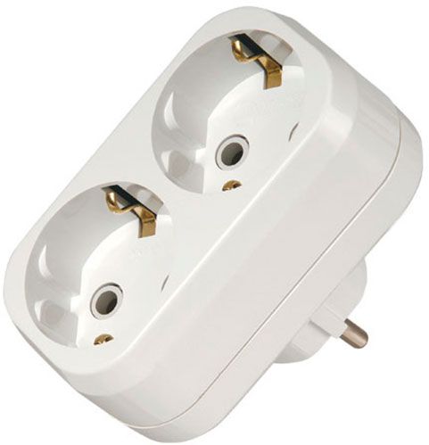 Двойник Makel с заземлением 2 гн. белый 10031 