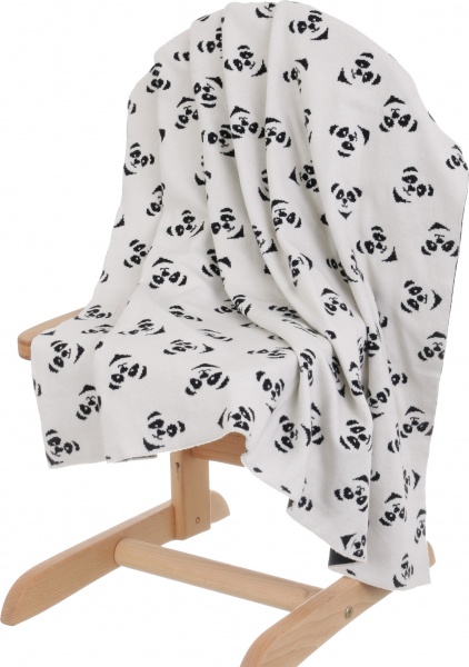 Плед Banian Панда 90x100 см молочный с принтом 