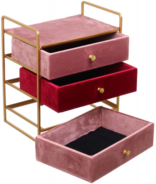 Комод-органайзер 3 ящика 21.5x14x24.5 см пудровый