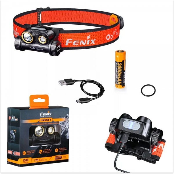 Фонарь налобный Fenix Тактический HM65R-T, 1300лм