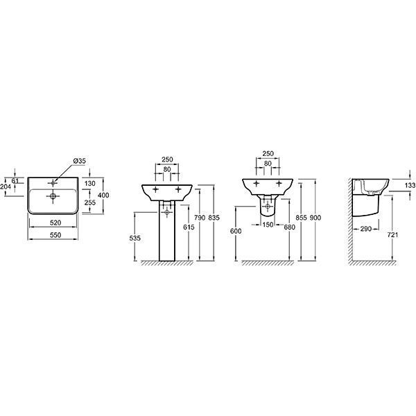 Умывальник Jacob Delafon Struktura EGE112-00