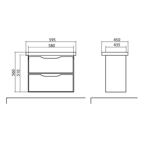 Тумба подвесная Aqua Rodos Венеция 60 с умывальником City 60 