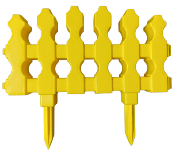 Декоративна огорожа для клумб Тірапласт Марсель 4 шт. жовтий