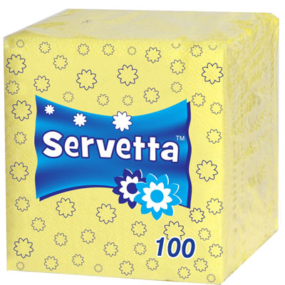 Салфетки Servetta желтые 100 шт