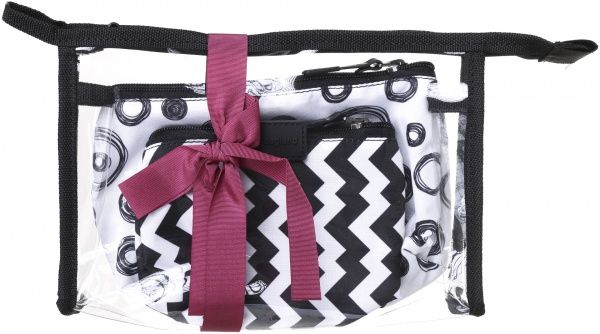 Набор косметичек Bagland Молекулы черный с белым 