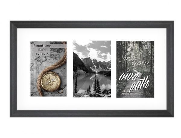 Фоторамка с паспарту SvitArt FKP-3-1913-6A 10x15 см антрацит 